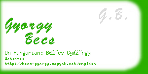 gyorgy becs business card